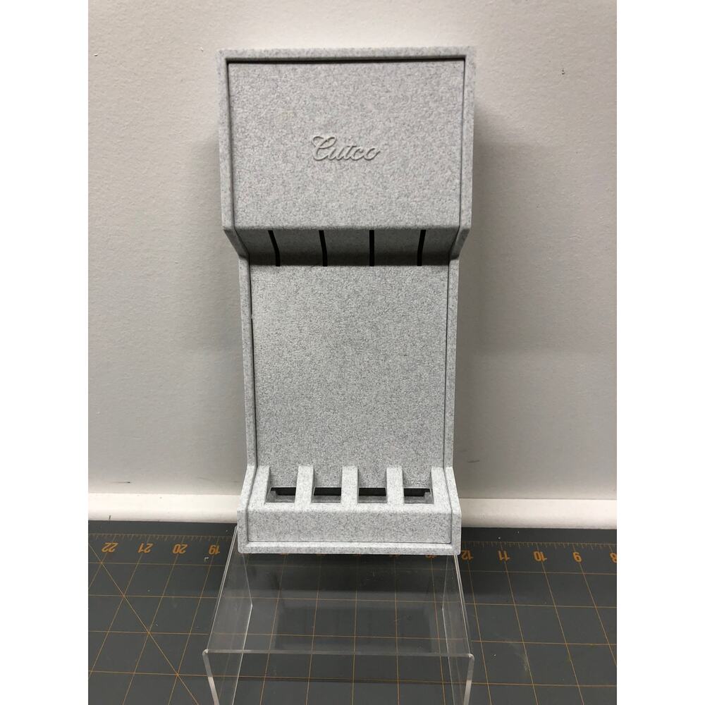 Cutco Steak Knife Holder 4 Slots Wall or Drawer Gray Textured Plastic USA